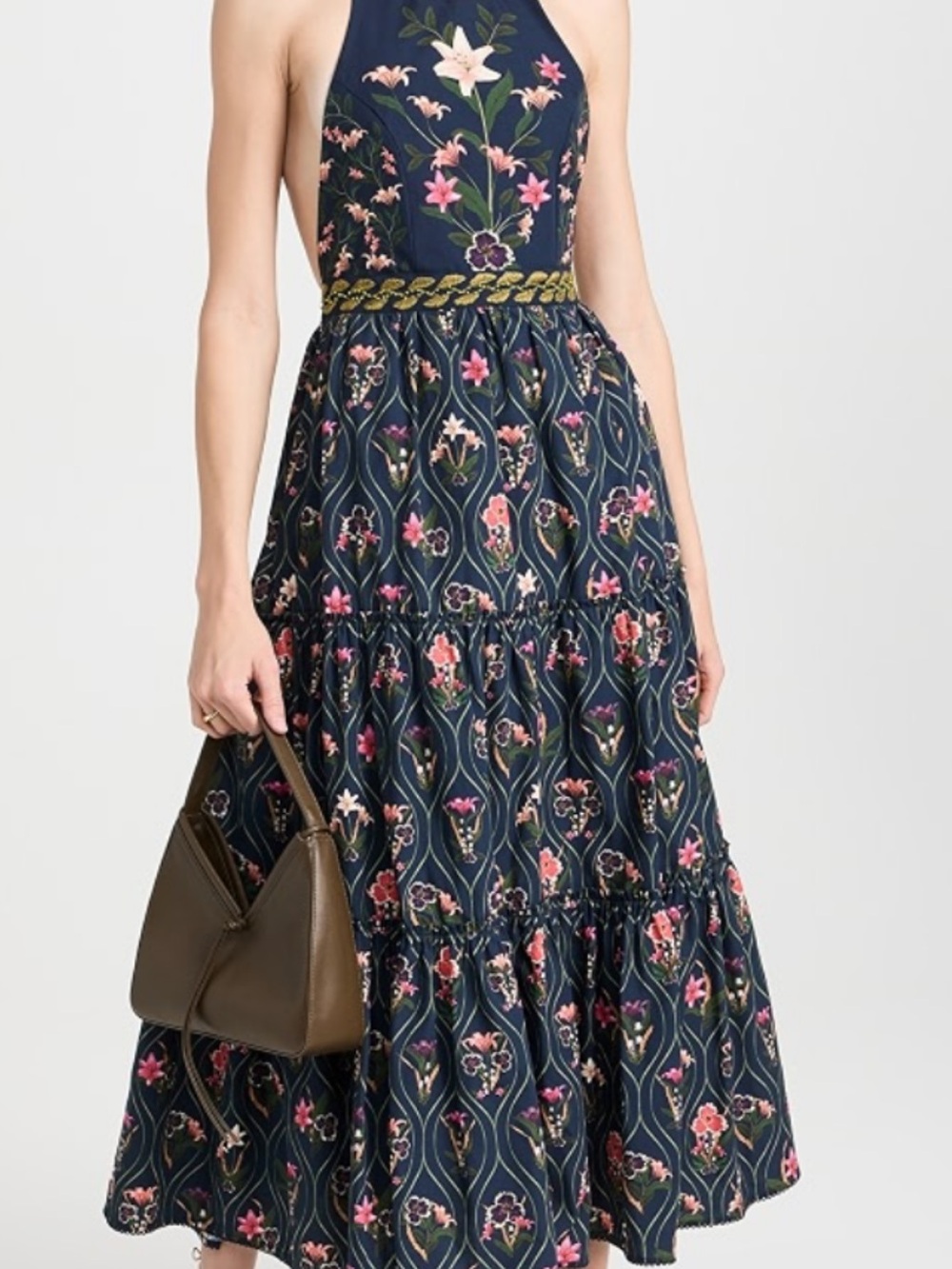 Agua Bendita Consuelo  Dress Embroidered Waist